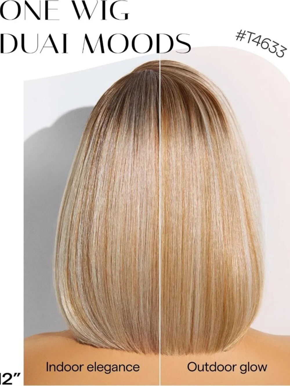 Stunning Ombre Blonde Bob Wig with Brown Roots - Pre-Cut, Glueless, 12 Inch